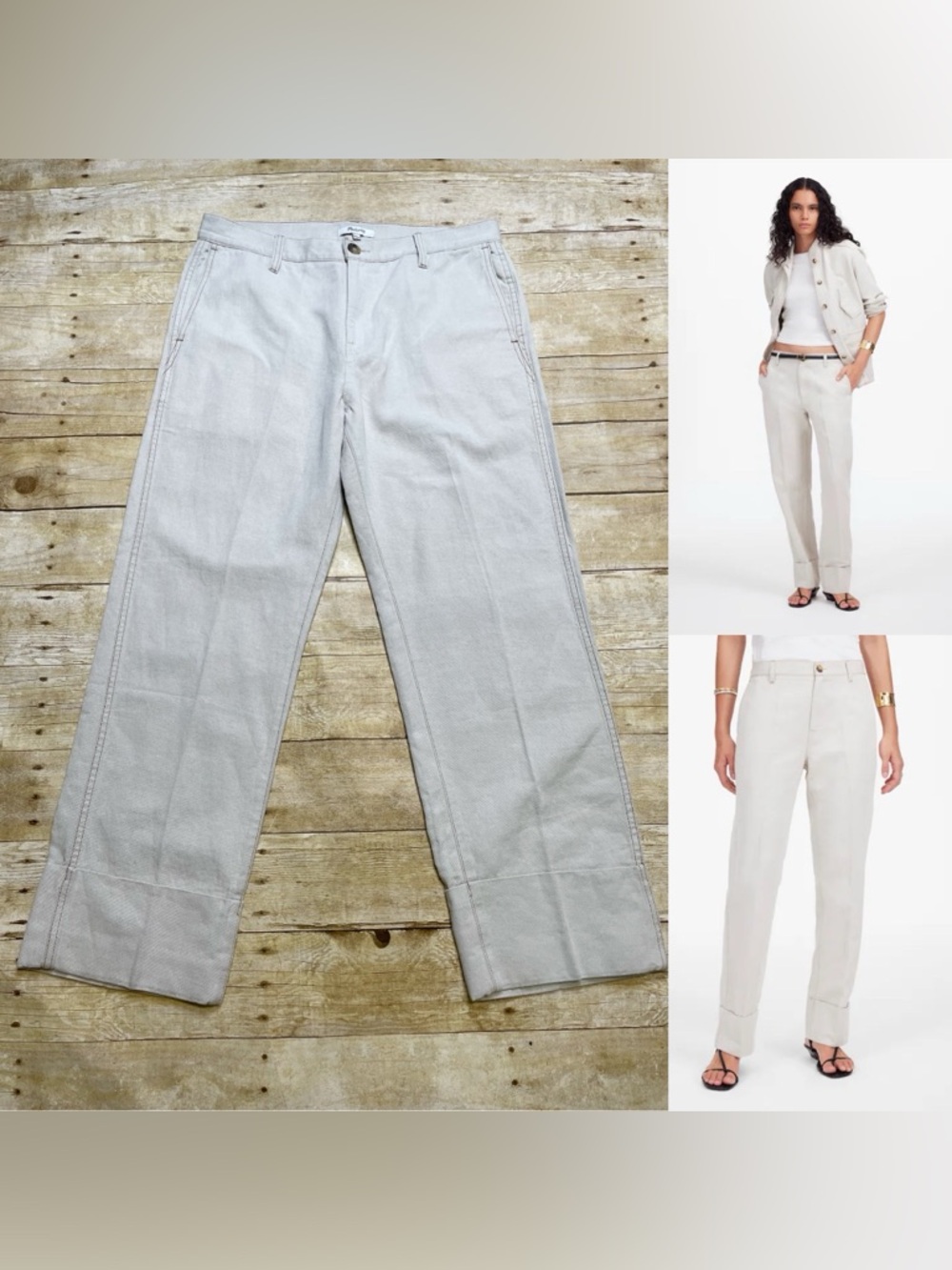 Madewell The Dean Easy Straight Pant Cotton Linen Blend
